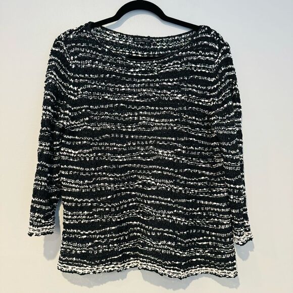 Eileen Fisher Nubbly Cotton Tape Wave Pullover Sweater Size Small - Picture 1 of 4